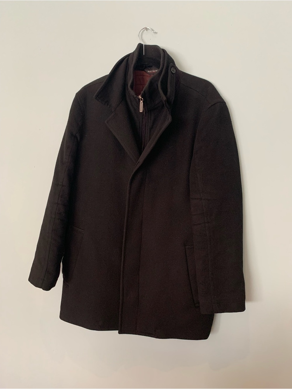 Men's Black Wool-Cashmere Blend Overcoat - Classic Winter Coat